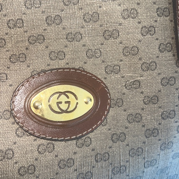 Authentic Gucci GG handbag shoulder bag or crossbody vintage purse brown tan - Picture 10 of 17
